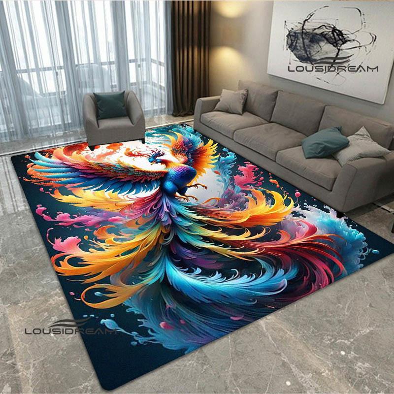 3D Phoenix Printed Carpet Kitchen Mats Non -slip Carpet Outdoor Carpets Area Rug Bedroom Decor Pink Room Decor Birthday Gift