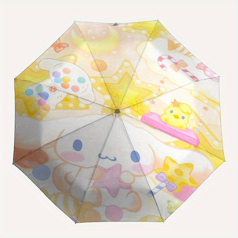 1pc Candy & Cinnamoroll Pattern Automatic Opening and Closing Umbrella, Lightweight 3-Fold, With Cute Cartoon Characters, Suitable for Home, Outdoor a