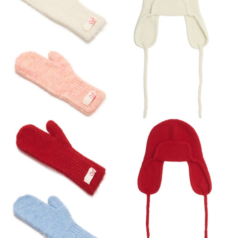 

QUAFE EARMUFF BEANIE + MITTENS SET Beanie (red)