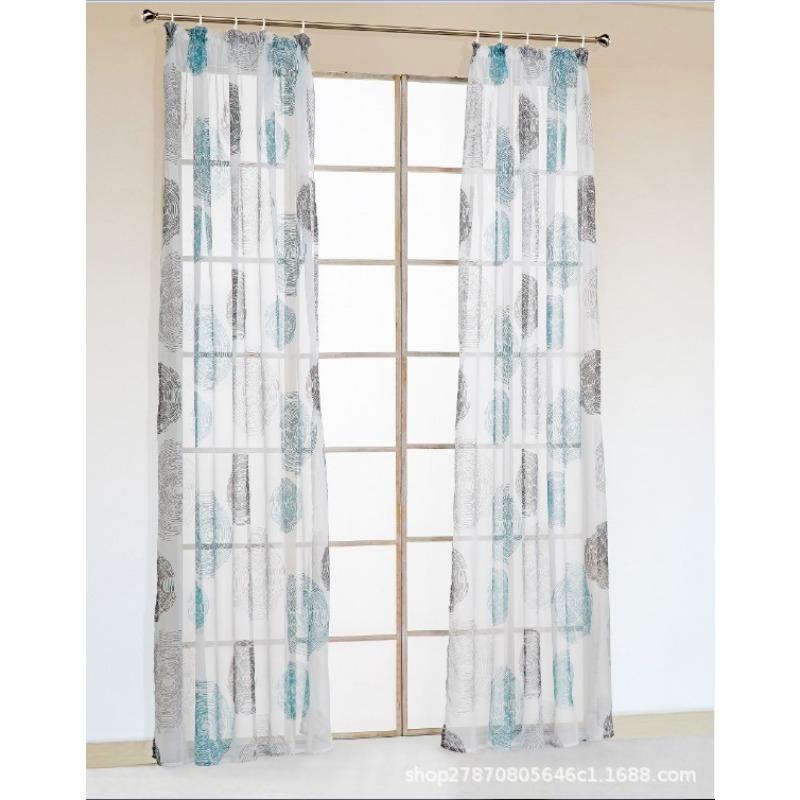 Ht-015 Printed Curtains, High Density Yarn Transfer Printed Curtains, Balcony Window Screens