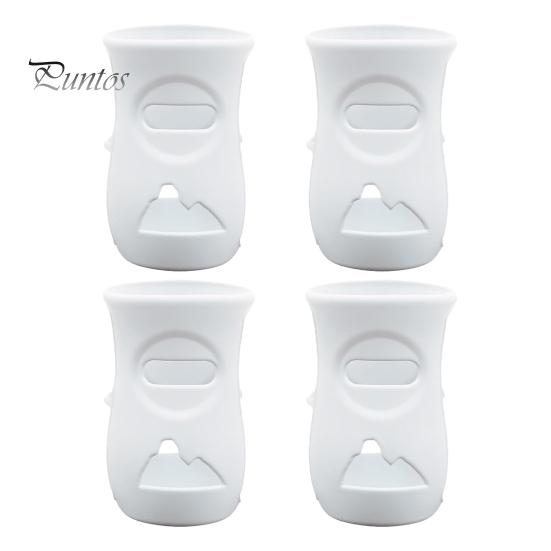 

4 шт. силиконовых чехла для бутылочек Philips Glass Natural Baby Bottle, противоударный держатель для бутылочек, противоскользящий протектор для бутылочек с возможностью просмотра 240ml 4pcs белый