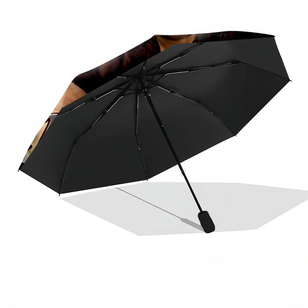 Elvis Customize Text Umbrella Compact Travel Automatic Umbrella with 8-Rib Compact Design for Outdoor Daily Use Stylish Accessory Spiritual Gift