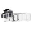 Chicken Coop, Outdoor Wooden, Removable Nesting Tray, Solid Wood, 297.5 x 68 x 118 cm, White