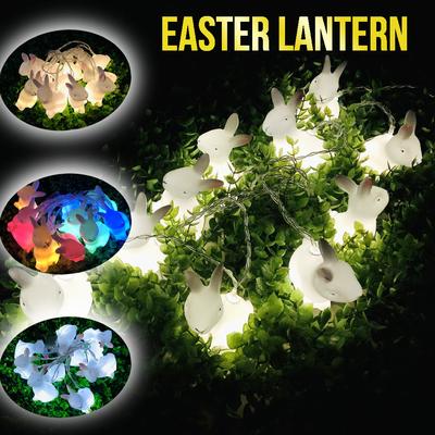 LED-Osterhasen-Schnüre, Terrasse, Zimmer, Fenster, Dekoration, Party-Anhänger