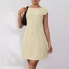 Women's Summer Casual Backless Cap Sleeve T Shirt Dress Round Neck Party Dresses