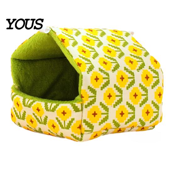 Thickened Warming Bed for Hamsters Warm Plush Hamster Bed, Winter Small Animal Hideout, Cozy House Enclosed Cave Mice Hammock, Washable Chinchilla