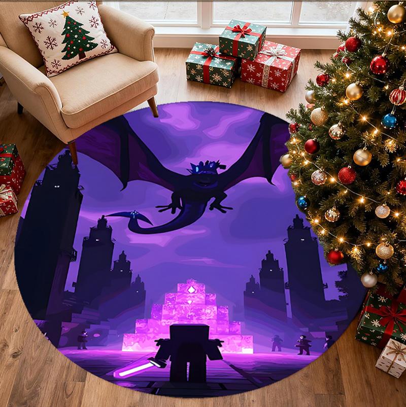 Gamer Pattern Round Rug, Indoor/Outdoor Mat, for Picnic, Gameroom, Bedroom, Office, Living Room, Home Decor Carpet, Birthday Gift