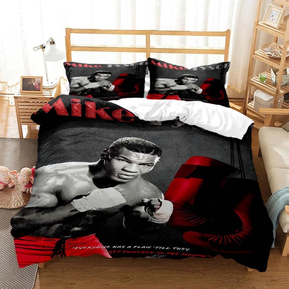 Bettwäsche-Set mit Boxweltmeister Mike Tyson (3D-Cartoon-Print) – Queen-Size-Bettwäsche-Set, individuell anpassbares King-Size-Bettwäsche-Set – weich und komfortabel