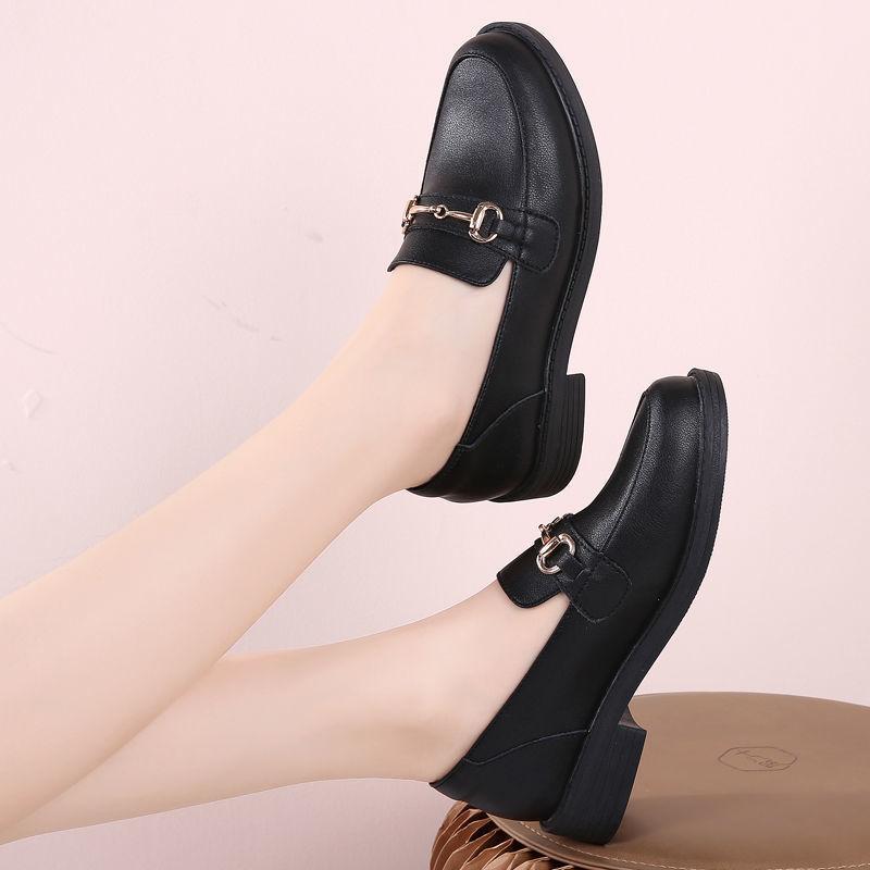 

Маленькие кожаные туфли в британском стиле, женские мокасины, осенние туфли на мягкой подошве из мягкой кожи, женские туфли для студентов и мам 41