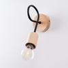Kinkiet Ścienny Loftowy Pętla Czarny / Jasne Drewno Do Przedpokoju Sypialni 1Xe27 15W Ember Sollux Lighting