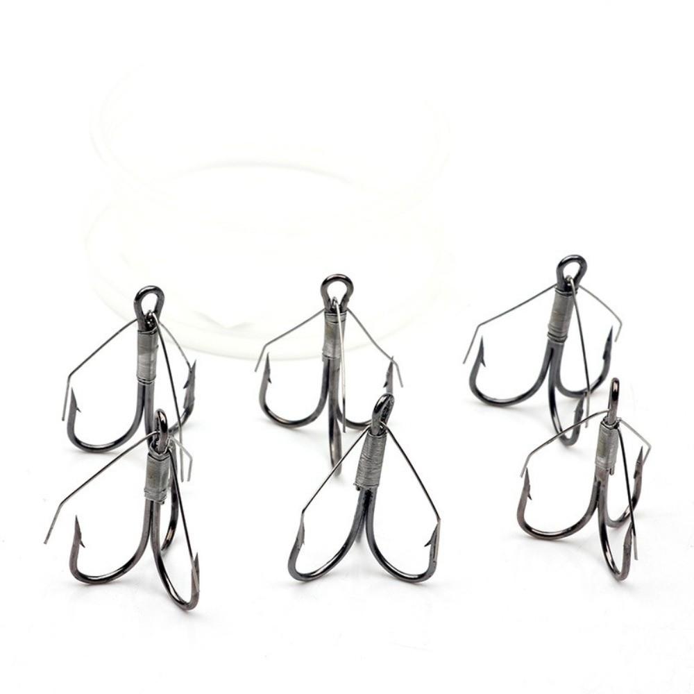6pcs/box Treble Design Weedless Treble Hook Weedless Design Bass Fly Hook Fishing Hook Bass Fishing