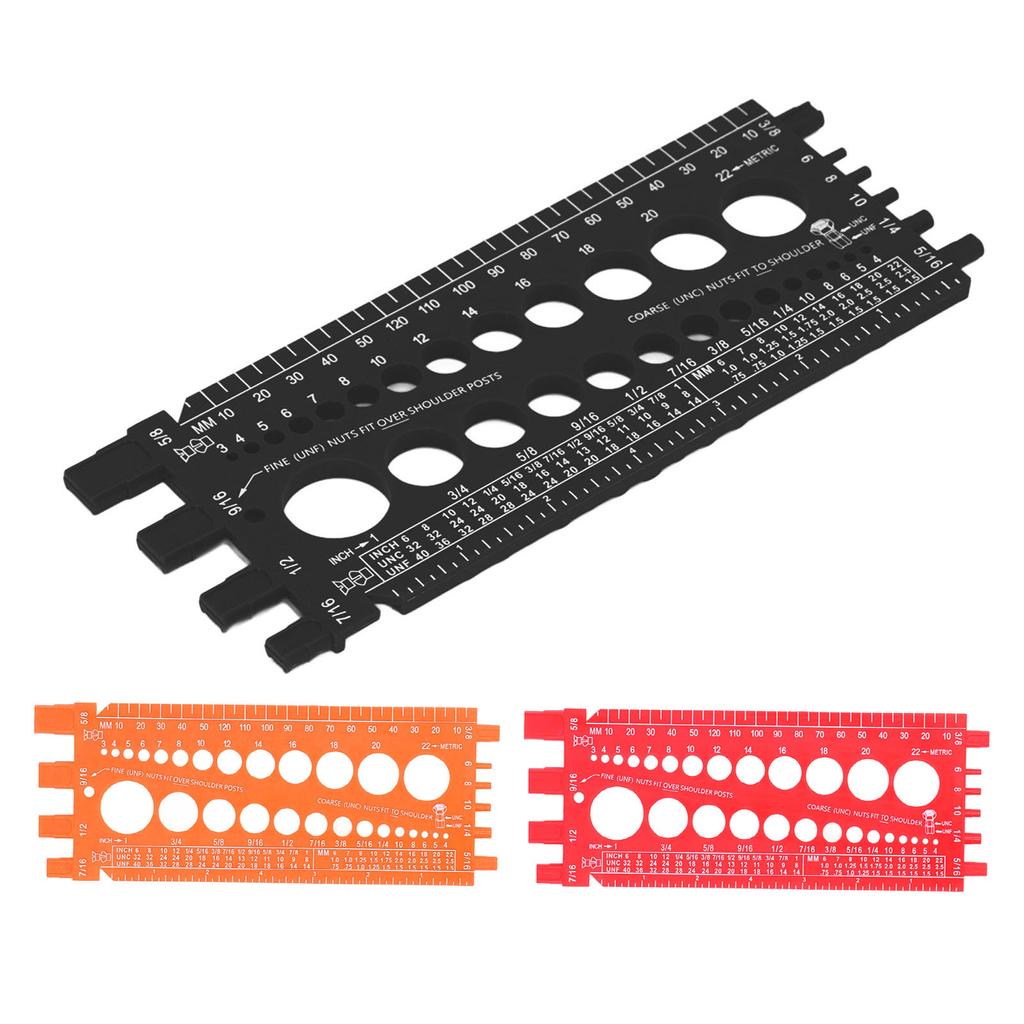 Nut Bolt Screw Gauge Multi Functional Inch Metric Quick Identification Nut Bolt Thread Checker for W