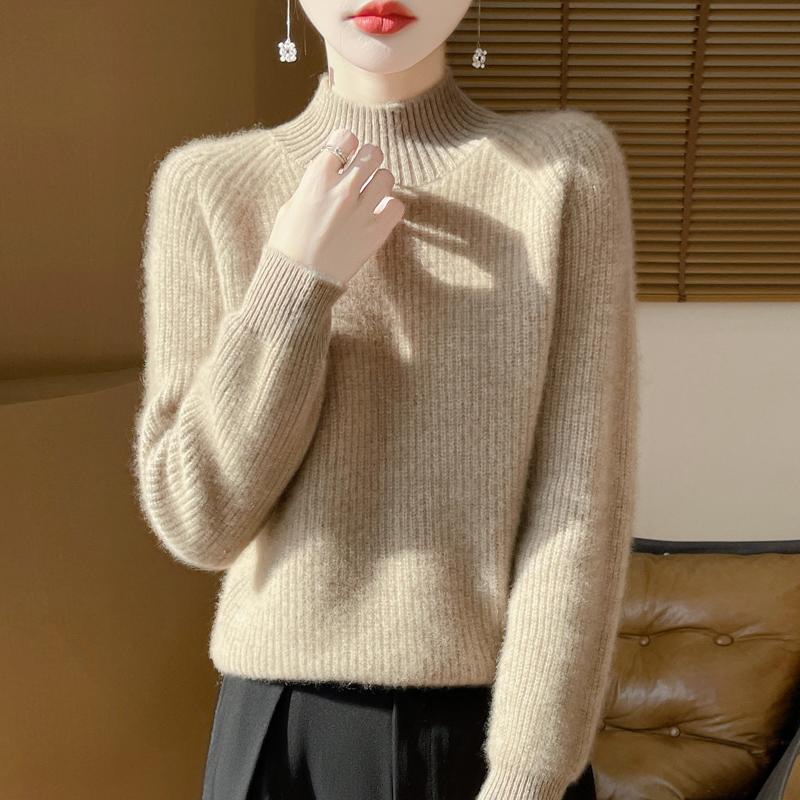 Women Sweater 100% Wool MODERN NEW SAGA Turtleneck Knit Pullover Thick Winter Jumpers Female Knit Tops