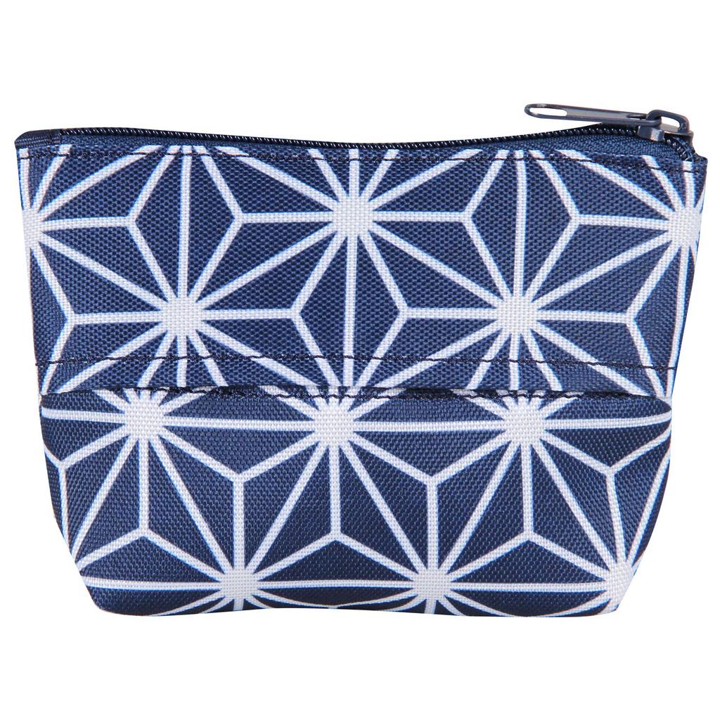 Astro Cosmetic Navy Japanese Hemp Leaf Tissue Small Item Pouch, Blue, Pattern, Case, Case, Compact, 880-12