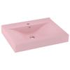 VidaXL Lavabo avec Trou de Robinet Vasque à Poser de Toilette Lave-mains de Salle de Bain Cuisine Maison Intérieur Rose Mat 147021
