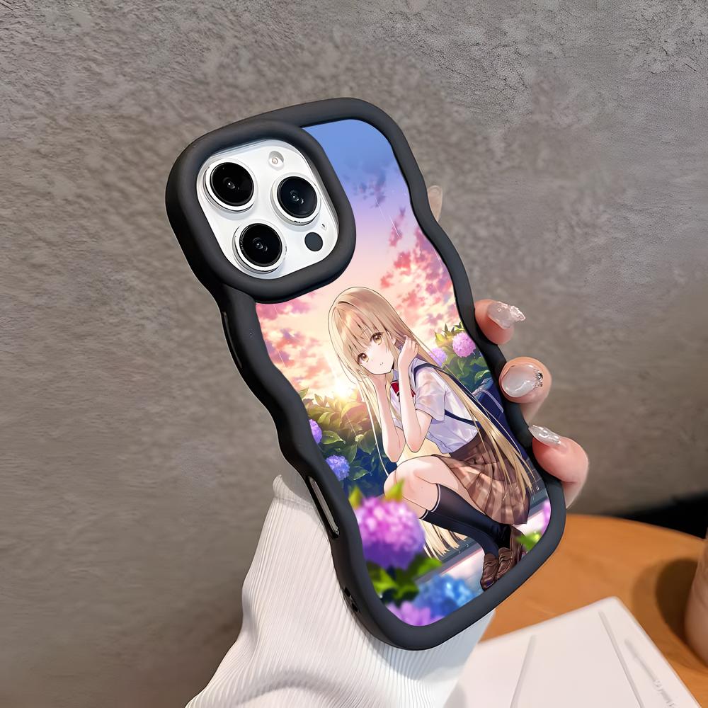 

Angel Mahiru Shina Phone Case for iPhone 17 16 15 14 13 12 11 Air Pro Max Plus Black Soft TPU Wavy Edge Cover iPhone17