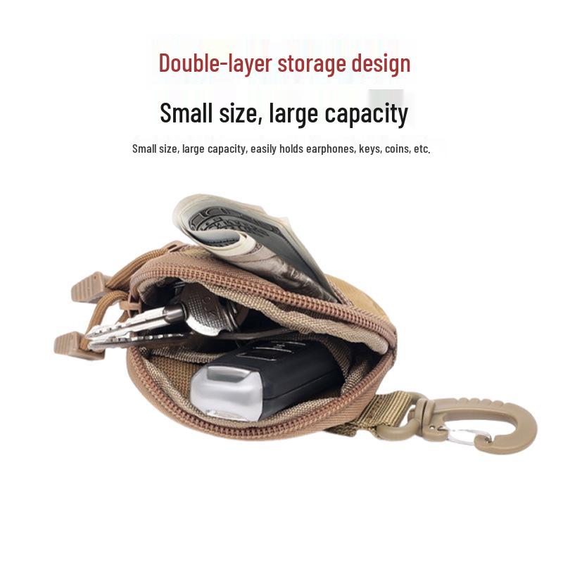 Vielseitige Taktische Schlüssel-Tasche für Draußen: Wasserdichte Münz- & Kopfhörertasche, EDC Runde Hängetasche