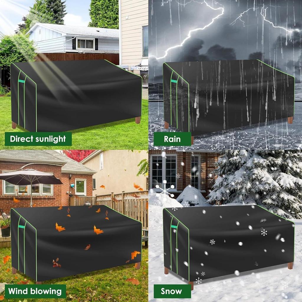 Outdoor Bench Covers Waterproof With Air Vent Weatherproof Protector Heavy-Duty Patio 2-Seater Bench Covers For Garden Yard Lawn