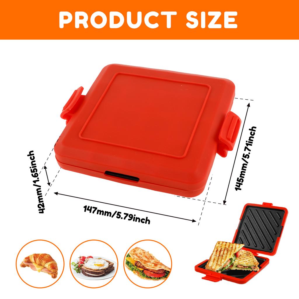 Microwave Sandwich Maker Microwave Toaster Microwave Grilled Cheese Maker Microwave Grill Crispy for Travel,Office,Dorm,Home