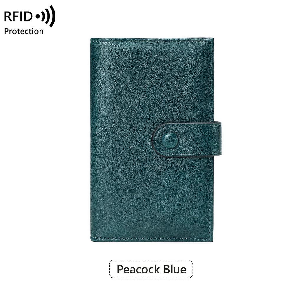 Portafoglio da donna RFID transfrontaliero: Portafoglio pieghevole a 3 ante in PU con portamonete con cerniera e portafoglio anti-magnetico.