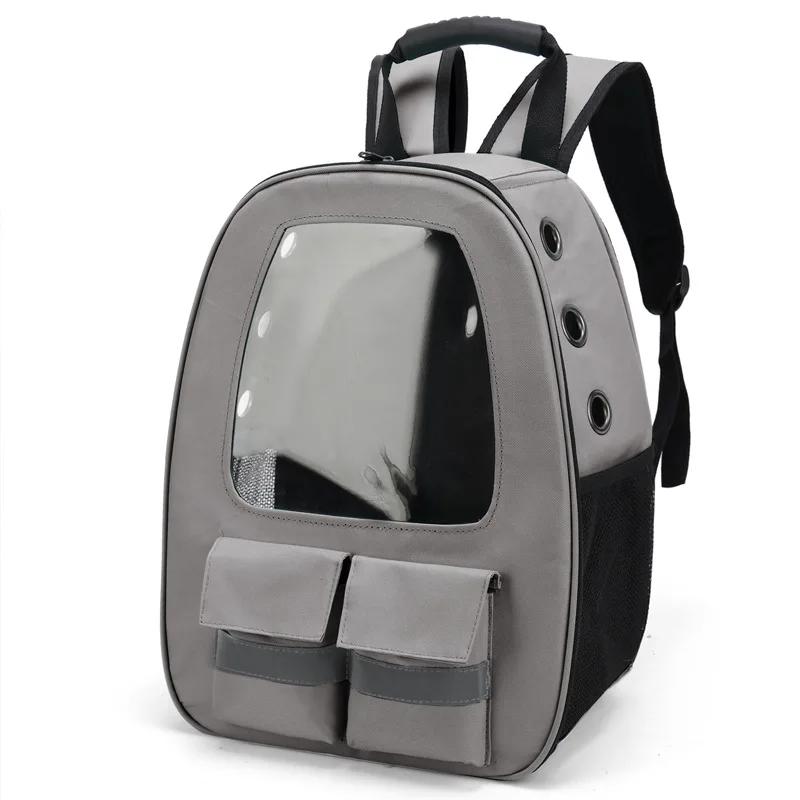 

Cat Transparent Window Backpack Pets Bags Space Capsule Backpack Breathable Portables Travel Transparent Bags Pet Supplies сірий