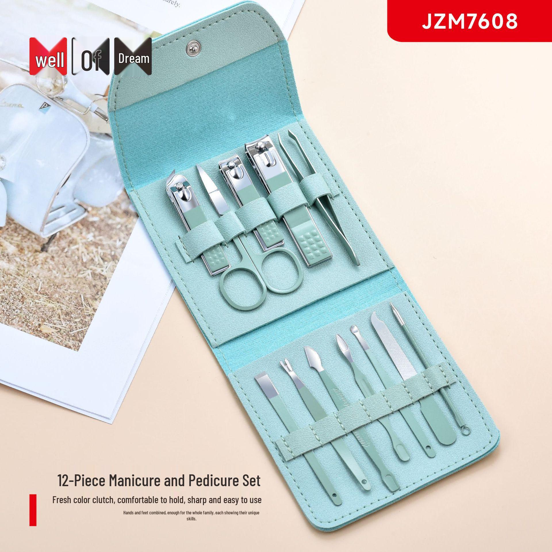 

12-Piece Stainless Steel Manicure Set with Gift Box – Professional Nail Care Kit Jing s Dream