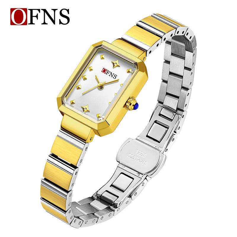 Oufanny Women's Simple Square Dial Quartz Wristwatch – Korean Style, Light Luxury for Ladies & Students