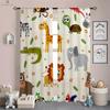 Perdele cu Imprimeu Desene Animate Animale din Pădure pentru Copii, Fibră Poliesterică, Cameră Copii, Birou, Dormitor, Decorative, 2 Buc.