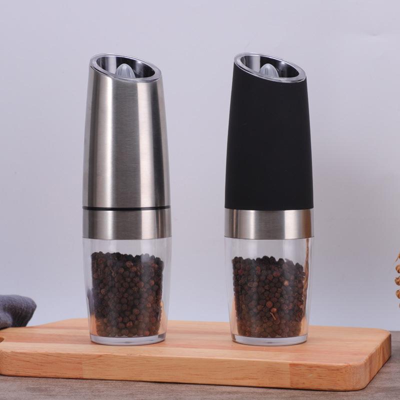 Electric Pepper Grinder Salt And Pepper Grinder Adjustable Coarseness Spice Mill With Led Light Kitchen Tool