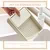 Pot Lid Holder Foldable Kitchen Spoon Rest Plastic Countertop Lid Stand Multi Function Organizer Pots and Pans Organizer