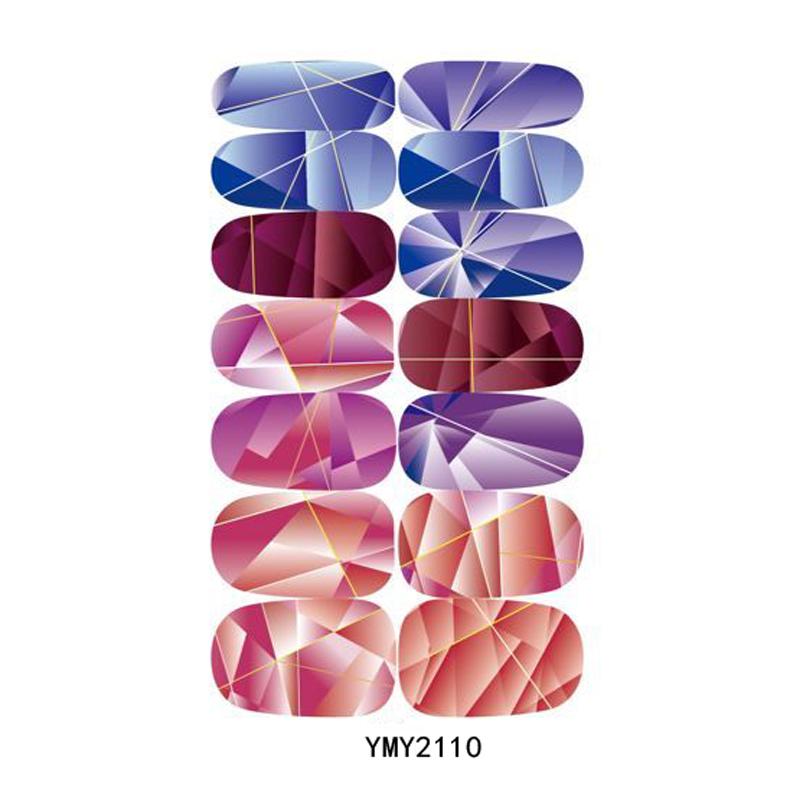 Waterproof Full-Cover Flower Gradient Nail Stickers YMY2109-2114
