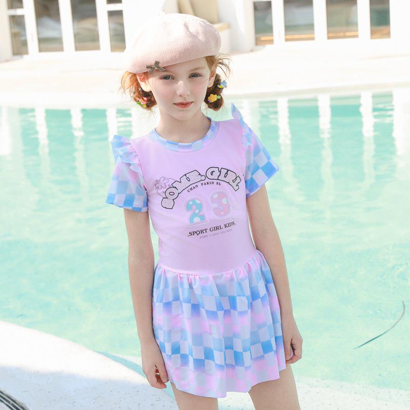 Girls' Sweet Princess One-Piece Swimsuit for Toddlers & Kids - Ideal for Beach & Hot Springs