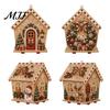 Neujahrs Bastelprojekt Weihnachts-Kunstornament aus Kunstperlen DIY-Set, Holzhaus Basteln Schneemann Entspannende Geschenke für Erwachsene Weihnachtsmann Rentier