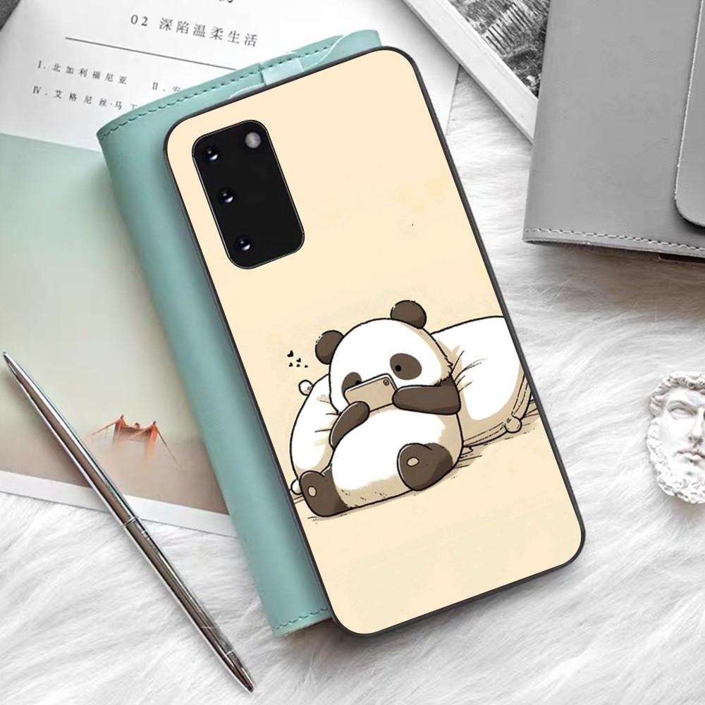 Cartoon Lovely Panda Phone Case Silicone PC+TPU For Samsung S10 20 30 22 23 24 Plus Lite Ultra Cover