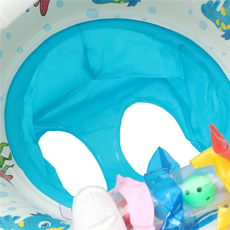 Baby Inflatable Pool Float Neck Ring With Subshade Mother Children Swim Circle Inflatable Safety Swimming Ring Float Seat