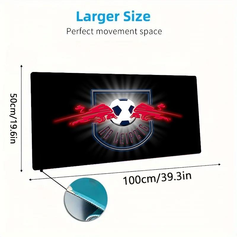RB Leipzig Mouse Pad, Large Gaming Desk Mat, Non-slip XXL Mousepad for Laptop & Tablet, Mini PC Playmat with Stitched Edges
