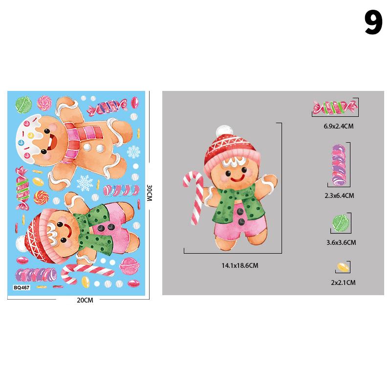 Removable Christmas Pvc Static Sticker Santa Window Stickers Beautify Snowflake Wall Decals New Year Party Glass Dress Up