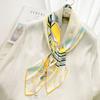 Summer new ink painter hand curling 91 square scarves in stock simulated silk twill temperament shawl manufacturer