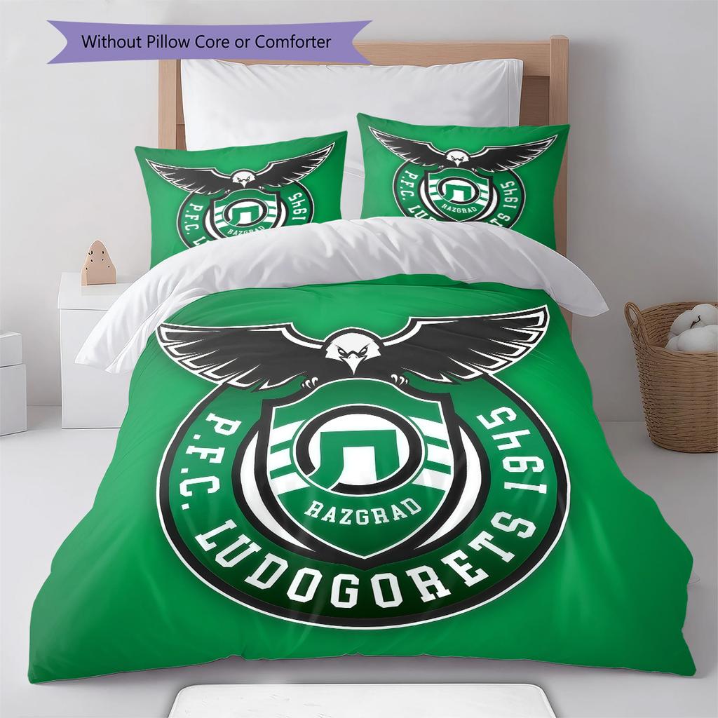 PFC Ludogorets Razgrad Bedding Quilt Set Quilt Cover Pillowcase Home Decoration Birthday Gift (1 * Duvet Cover + 2 * Pillowcase, Without Core)