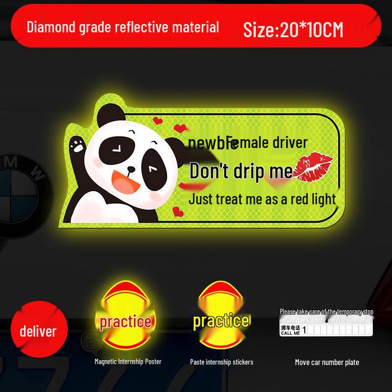 Magnetic Reflective Car Stickers for New Female Drivers