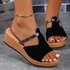 Fashion Women's Summer Wedge Heel Sandals 2025 Fashion Thick Sole Non Slip Beach Slippers Woman Peep Toe Slip On Platform Slide Sandals