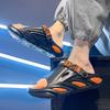 Men's Summer Slippers: Thick Sole, Non-Slip, One-Strap High-End Sandals for Home, Sports, Beach, and Water.