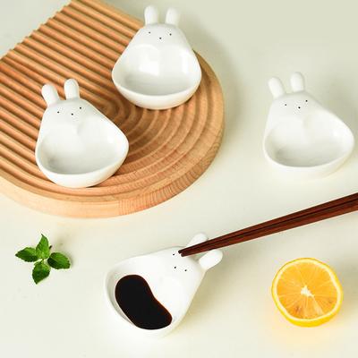Keramik-Saucenschale mit Griff, Kaninchen-Gewürzschale, Sushi-Dip-Schüssel, Servierplatte