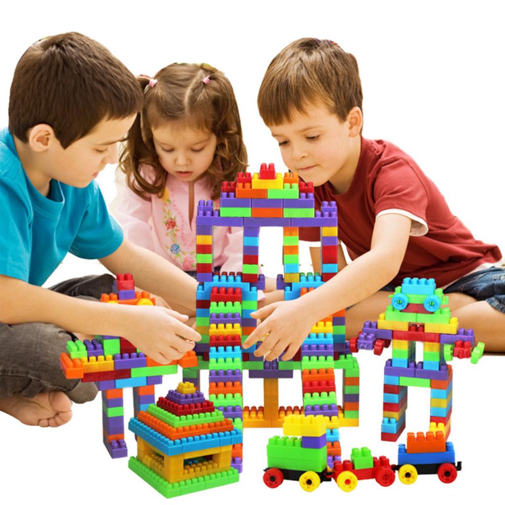 180 Pieces Plastic Building Construction Blocks Puzzle Kids Educational