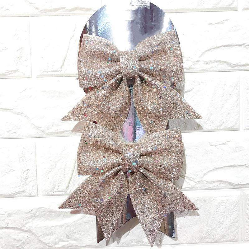 

2 шт. сверкающая лента-бант для украшения рождественской елки, реквизит для новогодней вечеринки, домашний фон, украшение своими руками