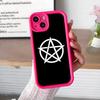 Aesthetic Pentagram Phone Case for iPhone 17 16 15 14 13 12 11 Air Pro Max Plus Red Soft TPU Shockproof Cover
