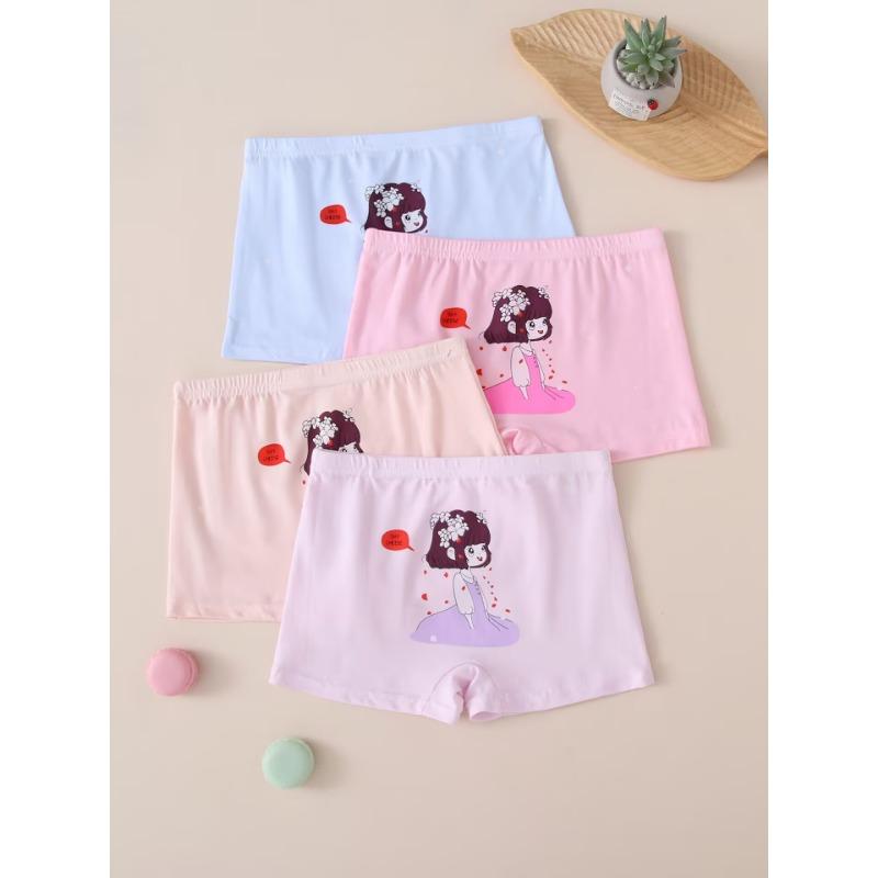 10Pc/lot Girls Boxer Kids Short Underwear ChildrenCartoon Print Boxers Suit 1-12 Years