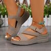 Women's New Summer Plus Size Peep Toe Casual Sandals Platform Wedge Heel Sandals