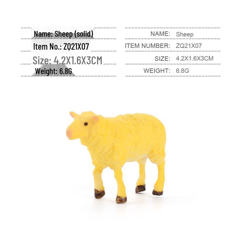Desktop Farm Animal Models: Puppy, Sheep, Rabbit, Chicken, Duck, Goose Ornaments