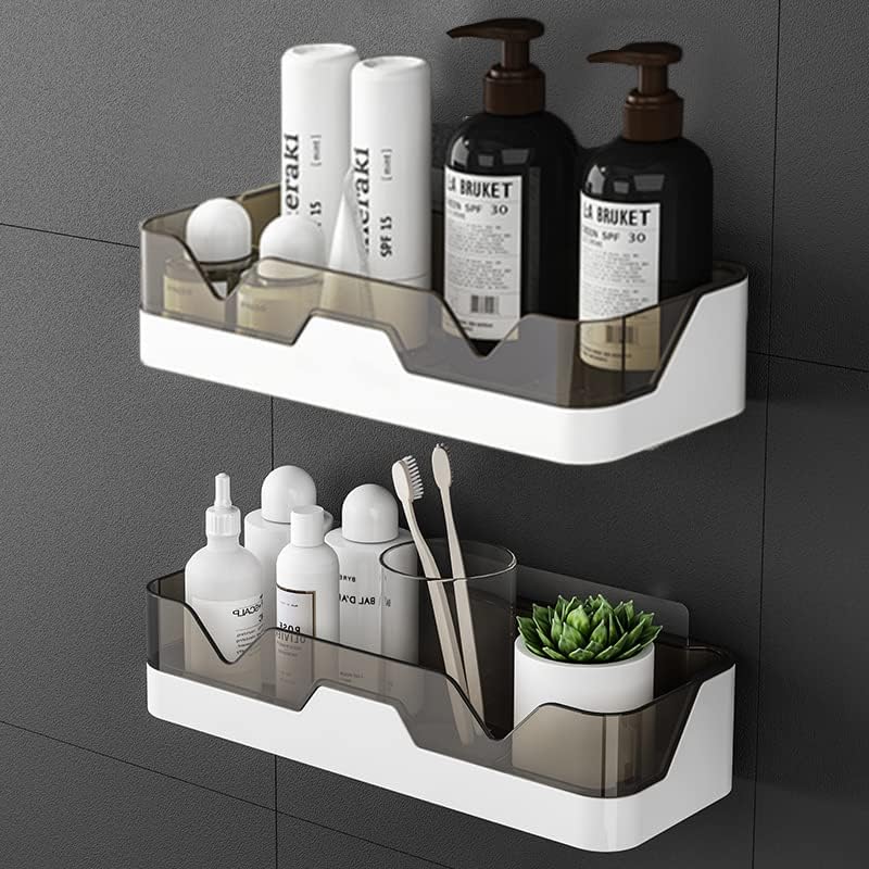 Shower Caddy Adhesive Shower Shelf for Bathroom & Kitchen: 2 Pack Premium Wall Organizer - No Drilling Rustproof Storage Rack
